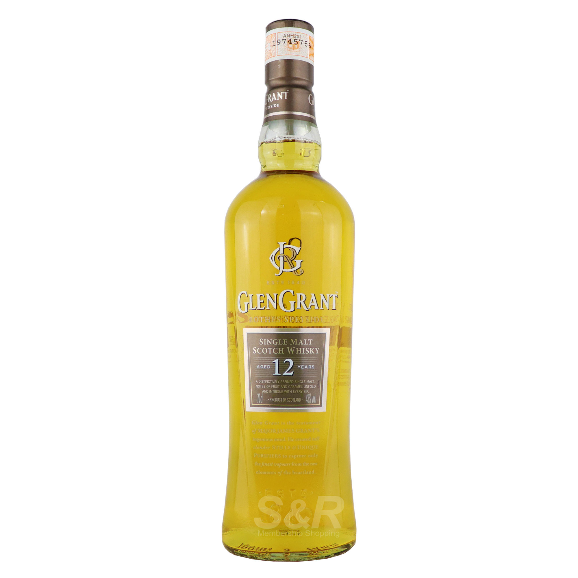 Glen Grant Single Malt Scotch Whisky 12 YO 700mL Glen Grant Single Malt Scotch Whisky 12 YO 700mL